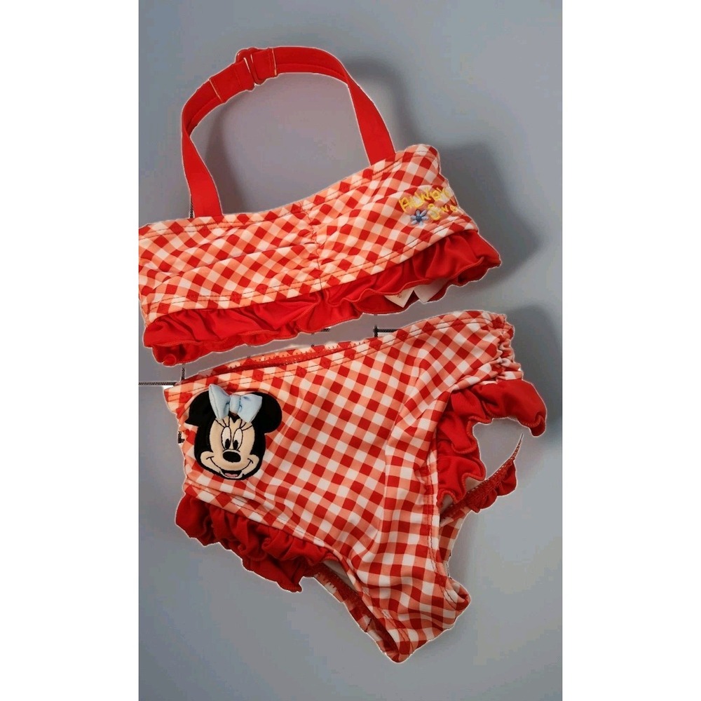 Disney Baby & Toddler Red Two Piece Swimsuit - Size: 12-18 Months